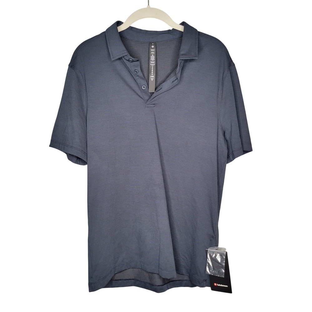 NEW Lululemon Evolution Polo Men's Size M Dark Navy Blue S/S Tech Active Golf